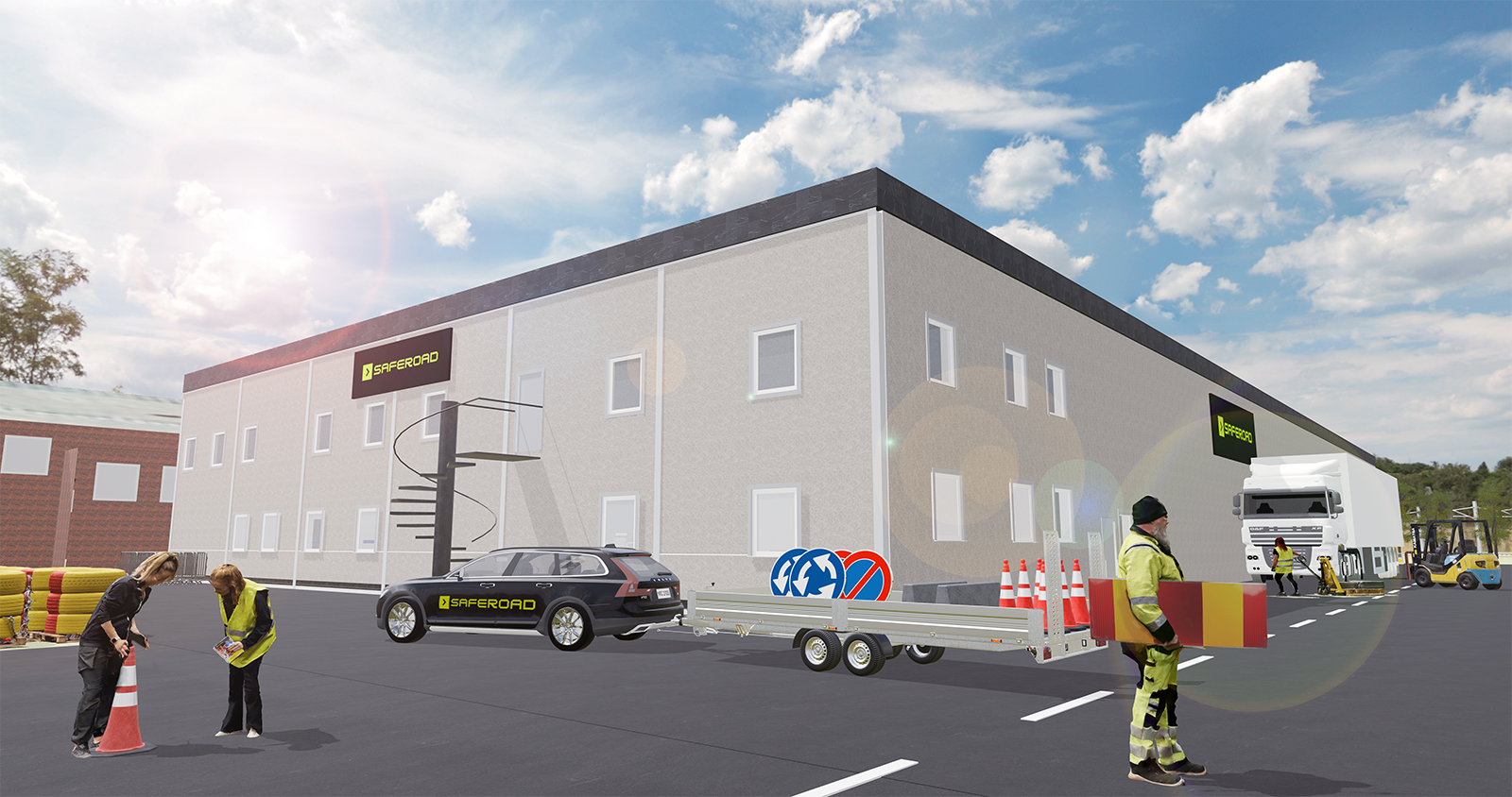 Nya fräscha lokaler för Saferoads skyltproduktion och lager i Köping