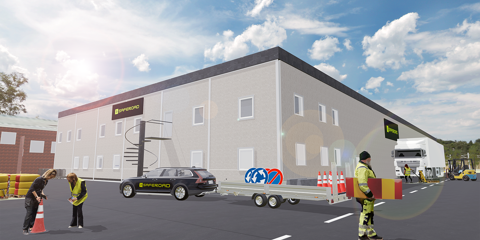 Nya fräscha lokaler för Saferoads skyltproduktion och lager i Köping