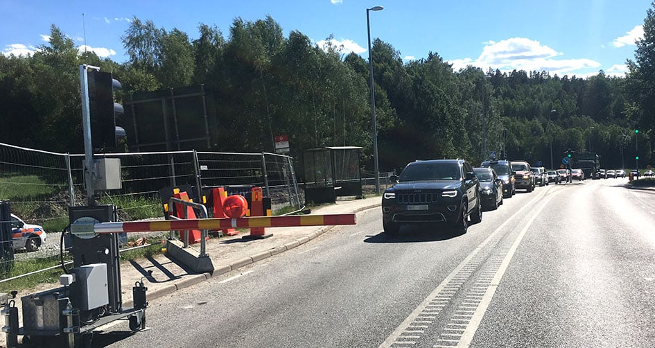 Säkrare trafikledning med Sila trafikljus med bom