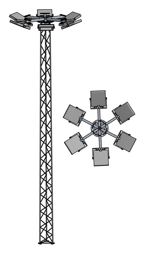 Strålkastarkrona Högmast