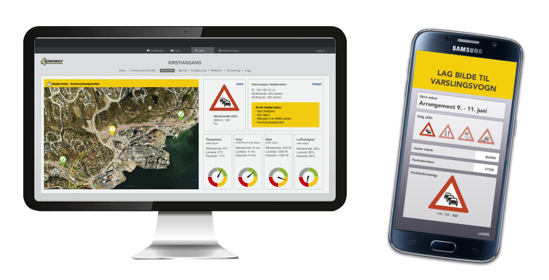 Systemstyrning och övervakning via panel, surfplatta, smarttelefon eller dator
