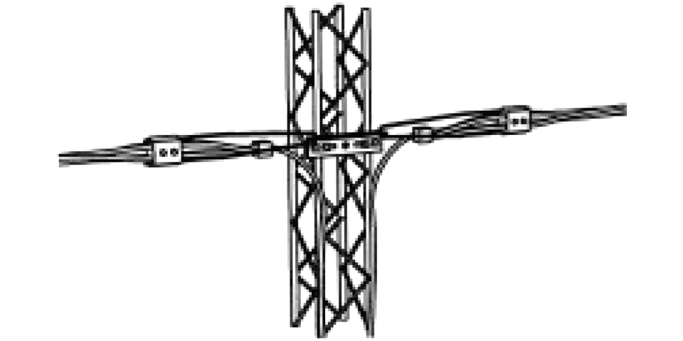 Ritning av ett hängkabelinfästning