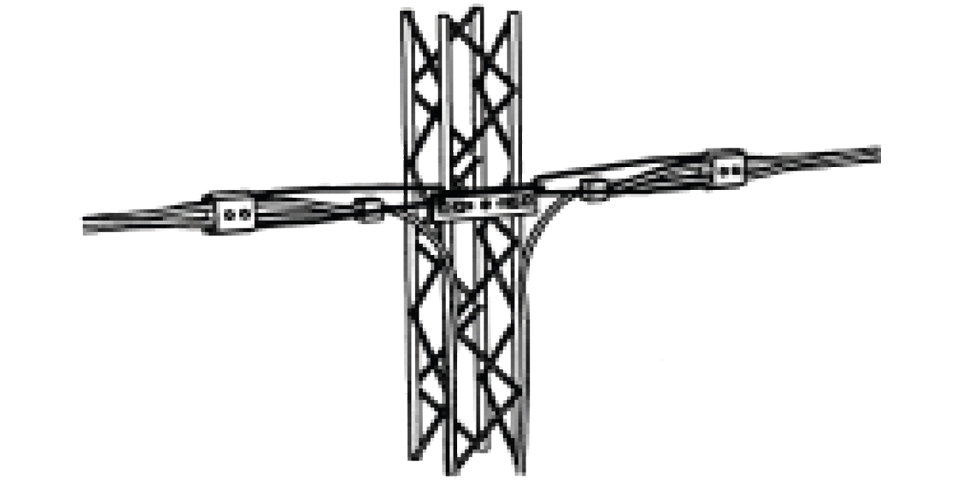 Ritning av ett hängkabelinfästning