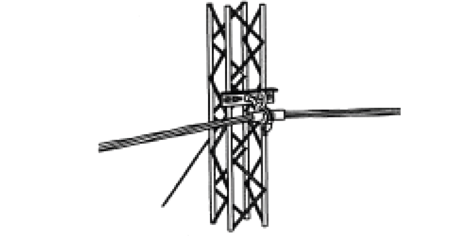 Ritning av ett hängkabelinfästning