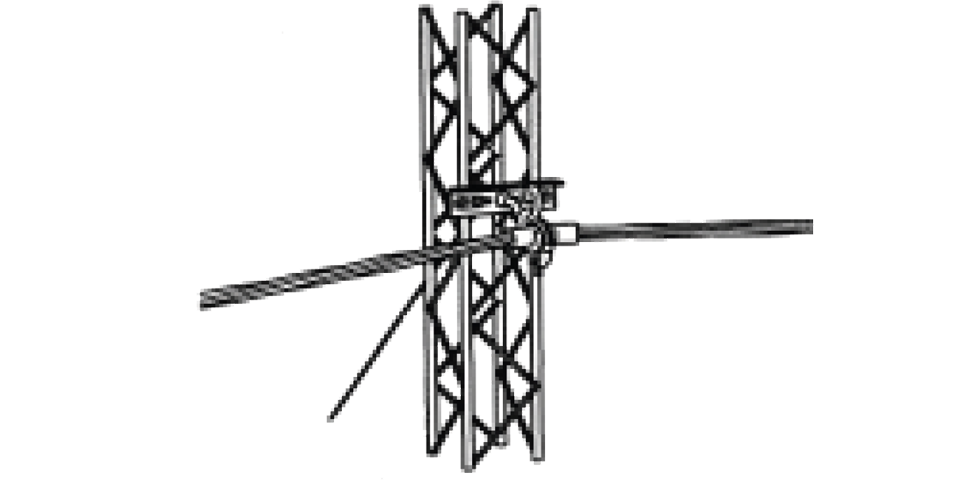 Ritning av ett hängkabelinfästning