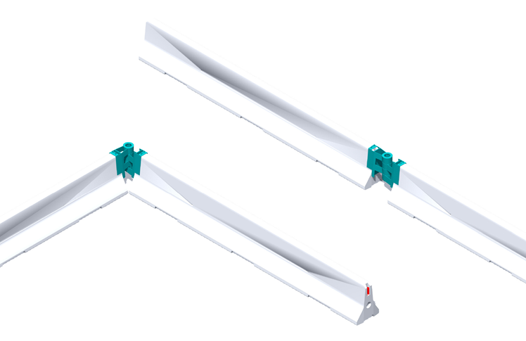 Skiss på vinklad betongbarriär