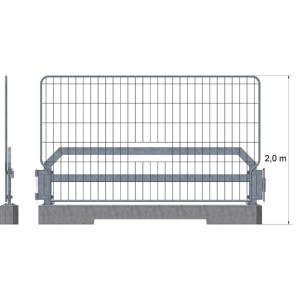 Illustration av skyddsnät monterad på en TA-balk