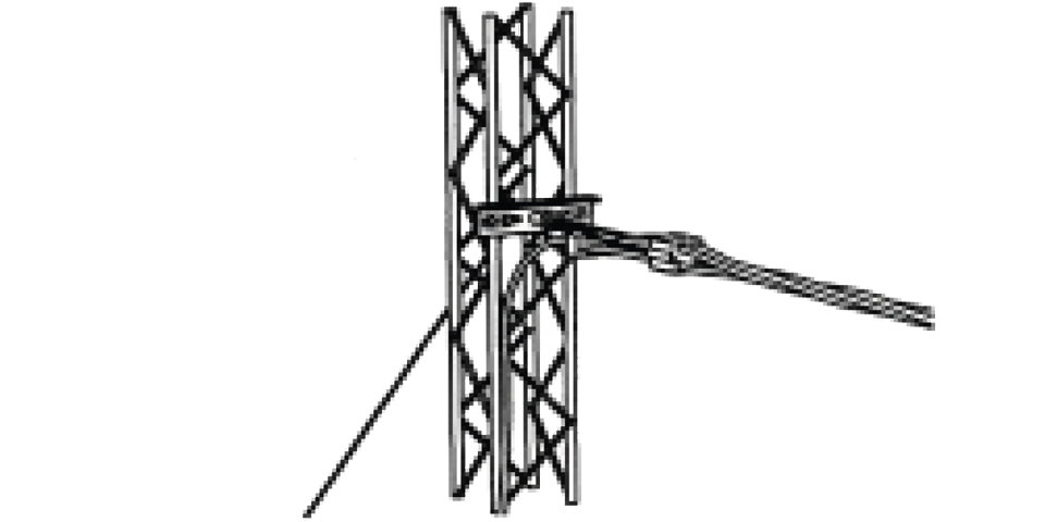 Ritning av ett hängkabelinfästning