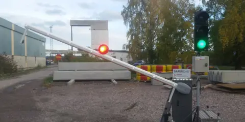 Sila trafikljus med bom