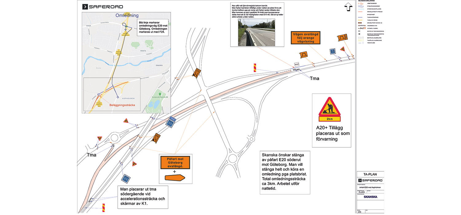 Ritning av en karta och trafikvägledningsprodukter