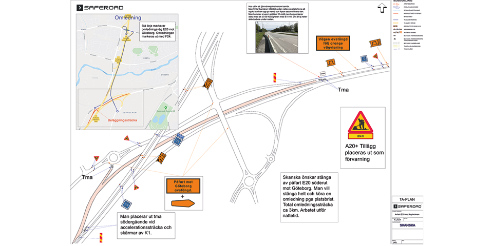 Ritning av en karta och trafikvägledningsprodukter